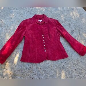Dressbarn Women's Red Leather Jacket